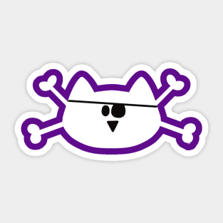 Pirate Cat skull & bones Sticker